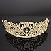 Whitelotous Silver Plated Diamond Jewelry Bride Crown Tiara Bride's Headdress (Gold)