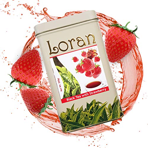 LORAN - Schwarzer Tee mit Erdbeere, Premium Qualität, Ceylon Tee aus Sri Lanka, lose in Dose 200g, Erdbeerstückchen… – Bild 7