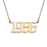 GR859C Number Necklace Pendant Jewelry Old English