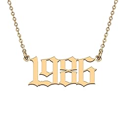 GR859C Number Necklace Pendant Jewelry Old English