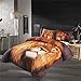 HIG 3D Bedding Set 3 Piece Queen Size Lion Head Animal Print Duvet Cover with Two Matching Pillow Covers -Super Soft Duvet Cover -General for Men and Women Especially for Children (P27,Queen)