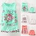 2PCS Toddler Baby Girl Floral Bowknot Vest+Shorts Kids Summer Clothes Outfit Set