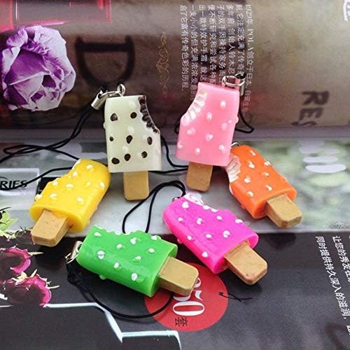 YBpineer 5 Pcs Kawaii Squishy Bread Chocolate Ice Cream Sprinkles Popsicle Soft Scented Charms Pretend Toys