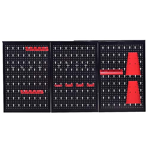 Toolsempire Metal Pegboard 24" x 48" Panels Garage Tool Board Storage