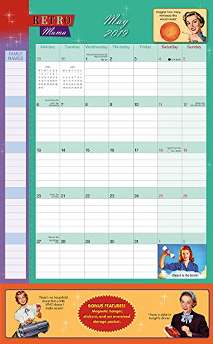 Retro Mama 2019 18-Month Wall Calendar Planner, 12 x 12; (CP-0484)