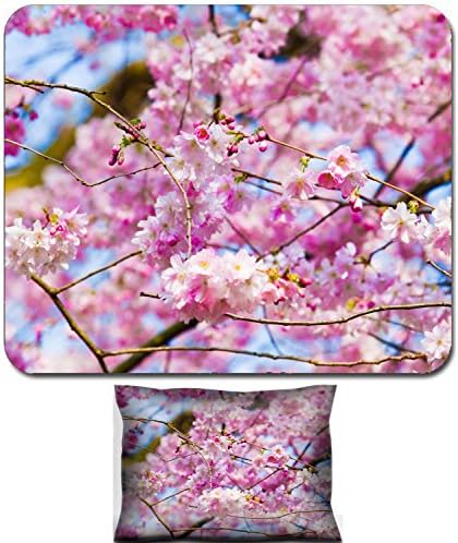 Liili Mouse Wrist Rest and Small Mousepad Set, 2pc Wrist Support Sakura flowers 29350057
