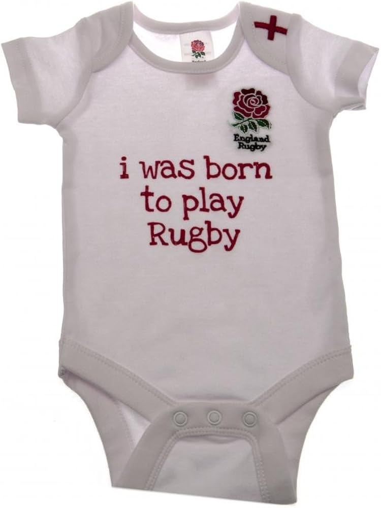 England Rugby R.F.U. BABY KIT BODY SUIT BABY VEST WHITE RUGBY WORLD CUP