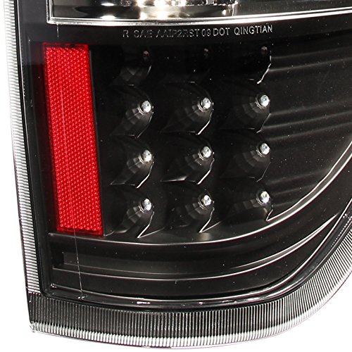 For 2009-2014 F150 Black LED Tail Lights Rear Brake Lamps w/LED Signal Function Pair Left+Right/2010 2011 2012 2013