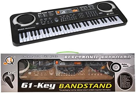 61 Key Portable Electronic Organ Music Keyboards Piano Educational Toy For Kids Boy Girls Beginner Bundle w/adaptor Microphone