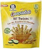 Gerber Graduates Lil Twists Crackers, Carrot, Zucchini and Cheddar, 3.17 Ounce