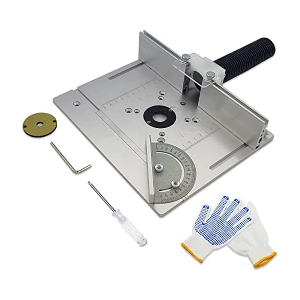 Dedjgoo Router Table Insert Plate Aluminum Alloy Router Tables Router Fence Wood Router Plate for Woodworking Trimmer Carpentry
