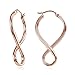 Hoops & Loops Rose Gold Flashed Sterling Silver Round Tube Figure 8 Infinity Polished Drop Earrings
