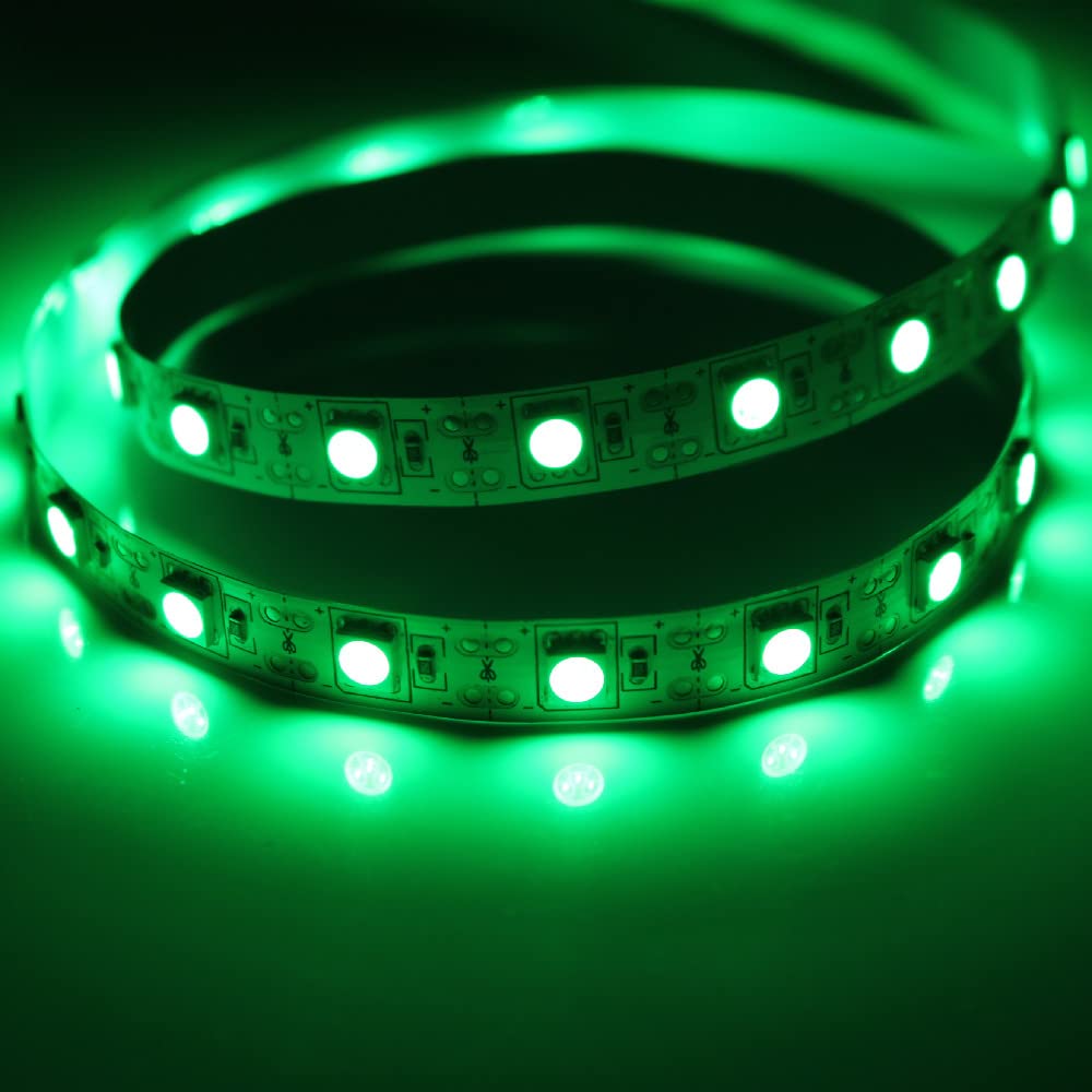 BUYERTIME 1M/3.28ft 60LEDs USB SMD5050 LED Strip Light 5V USB Powered Flexible High Brightness LED Tape Lights for TV Backlight, Computer, Laptop, Room Decoration (Green)
