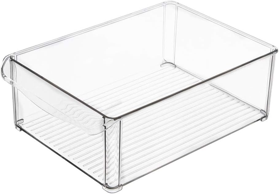 MANTFX Caja De Almacenamiento Transparente para Frigorífico, Cajón para Verduras Apilable De Plástico, Organizador Transparente para Frigorífico para Almacenar Fideos, Verduras Y Frutas (D)