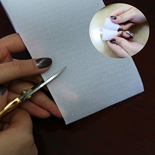 Vkey 50mm(2") Width 5 Meters Sew-On Hook and Loop Fastener Tape Tape Nylon Strips Fabric Non-Adhesive Back White Classroom Diy