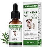 LDREAMAM Hemp Oil for Dogs Cats, Pets Hemp Oil for Pain Relief,Separation Anxiety Relief, Hips Pain, Pet Recovery, Sleep and Treats Skin