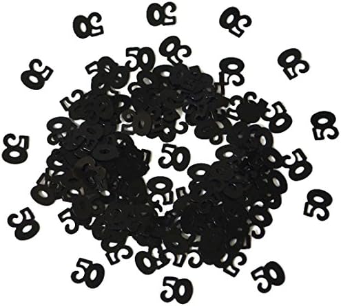 Yeefant 50th Birthday and Anniversary Confetti Premium 1 Inch Round Tissue Paper Party Table Birthday Confetti Number Party Decor,15 Grams, Black