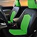 FH Group Full Set Faux Leather Car Seat Covers, Low Back Front Seat Covers, Airbag Compatible, Split Bench Rear Seat Universal Fit Seat Cover for SUV, Sedan Green