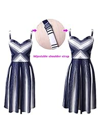 VFSHOW - Vestido de cóctel con estampado retro a rayas