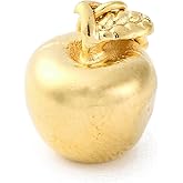 KitBeads 5Pcs 18K Gold Plated Apple Charms 3D Cute Metal Fruit Charms With Jump Ring for Jewelry Making Bracelets Necklaces Crafts Bulk