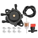 Savior 691034 692313 Fuel Pump with Fuel Line Filter for Briggs and Stratton 808656 491922 Kohler 24 393 04-S 24 393 16-S Honda 16700-Z0J-003 John Deere LG808656 M145667 Kawasaki 49040-7001 Engine
