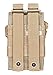 5.11 Tactical MOLLE Double Pistol Mag Pouch, Bungee Cover, Elastic Compression Water Rssistant 500D Nylon, fits Glock Beretta 9mm Clips & More, style 56155