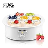 Automatic Yogurt Maker Machine 7 Glass Greek Jars Customize To Your Flavor And Thickness Electric Maker 1.5L