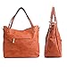WISHESGEM Women Handbags PU Leather Tote Shoulder Bags Satchel Zipper Cross Body Bags Brown