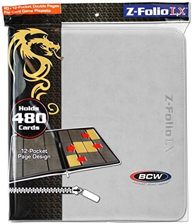 2 BCW Z-Folio LX Zipper Portfolio White 12 Pocket Playset Album