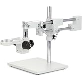AmScope DAW Heavy Duty Double-arm Boom S | 76mm Stereo Microscope Holder Ring 360&deg; Multi-Axis Head Rotation