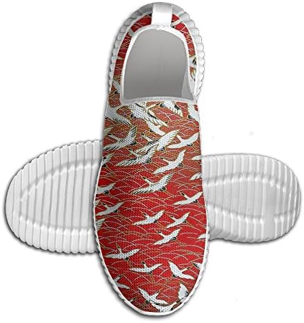 Fashionable Japanese Crane Design Men's Running Shoes Comfort Casual Shoes Unique Hiking Shoes Christmas Gifts For High School Boys