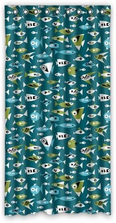 Fashions Home Deco Custom Fish Window Curtain For Living Room/Bedroom/Patio Door/Bathroom,Home Decor,Window Curtain 50" X 96"(One Piece)