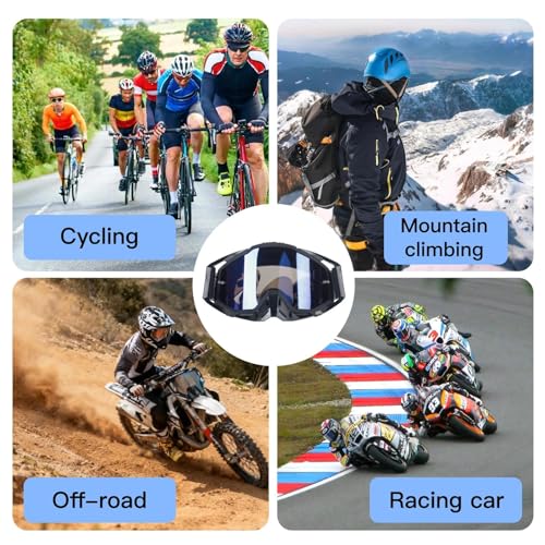 Dwitkul Motocross Goggles Motocross Mask Motocross Mask Motocros Motorcycle Goggles Dustproof MTB Enduro Mask for Motorcycle, ATV, Helmet Compatible
