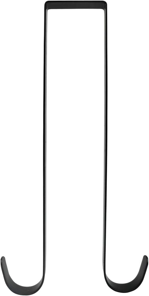 Wreath Hangers - Nxtop 12 Inches Double Side Wreath Hanger Over The Door - Large Wreath Metal Hook for Christmas Wreath Front Door Hanger - Holds 2 Wreaths with This 2 Sided Hanger (Black)