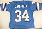 Earl Campbell #34 Signed Houston Oilers Jersey Inscribed "HOF 91" (JSA COA)