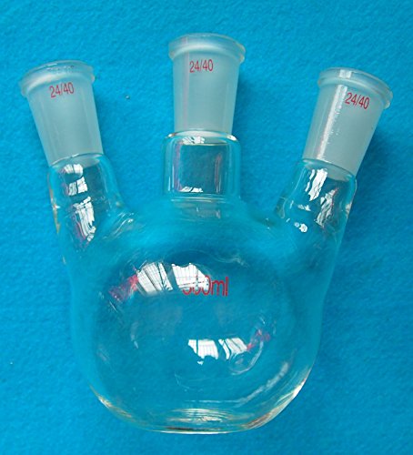 Deschem 500ml,3-Neck,24/40,Flat Bottom Glass Flask,Three Necks,Laboratory Boiling Bottle