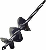 SYITCUN Garden Hole Digger Auger 8x30cm Heavy Duty Solid Barrel Dual-Blades