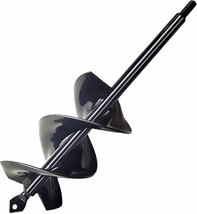 SYITCUN Garden Hole Digger Auger 8x30cm Heavy Duty Solid Barrel Dual-Blades