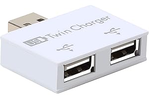 VRLLINKING USB Hub Adapter, 2Port Hub Ultra Slim Portable USB Splitter for Surface Pro, Notebook PC, iMac Pro, MacBook Air, Mac Mini/Pro, Laptop, USB Flash Drives,Data and Charging (White)