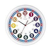 Tinload Telling Time Teaching Clock, 10 inch Silent
