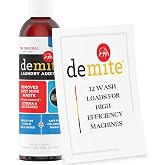 DeMite Laundry Additive - Dust Mite Waste Remover for Allergy Relief, Treatment for Bedding &amp; Clothes, Safe for Children &amp; Pets, Fragrance-Free Gentle Formula, Use with Any Laundry Detergent, 8 fl oz