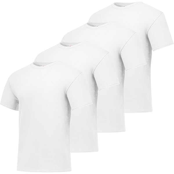 Lot De 4 T-shirts Homme Hanes FreshIQ 100% Coton Sans étiquettes - Taille M Blanc - Neuf Avec étiquettes D'origine