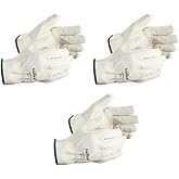 J. J. Keller & Associates, Inc. SAFEGEAR, Cowhide Insulated Gloves, Winter Leather Work Gloves, Abrasive Resistant, 3-Pack