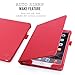 FYY Leather Case with Apple Pencil Holder for iPad Air 1/2, iPad 9.7 2017/2018 - Folio Stand Protective Case Smart Cover with Hand Strap Card Slots for Apple iPad Air 1/2 /iPad 9.7 2017/2018 Red