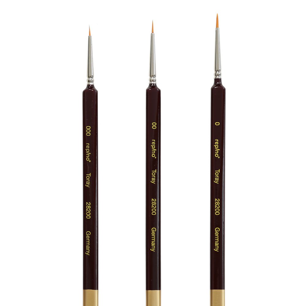 Repino Toray Brush Set Fine Artist Brush Size 000, 00 and 0