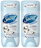 Secret Antiperspirant / Deodorant For Women - Clear Gel - Scent Expressions - Coconut Splash Scent - Net Wt. 2.6 OZ (73 g) Per Stick - Pack of 2