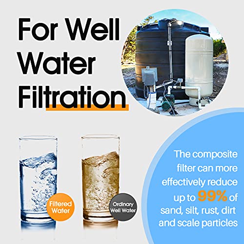 PUREPLUS Whole House Water Filter, 3 Stage 20" Home Water Filtration