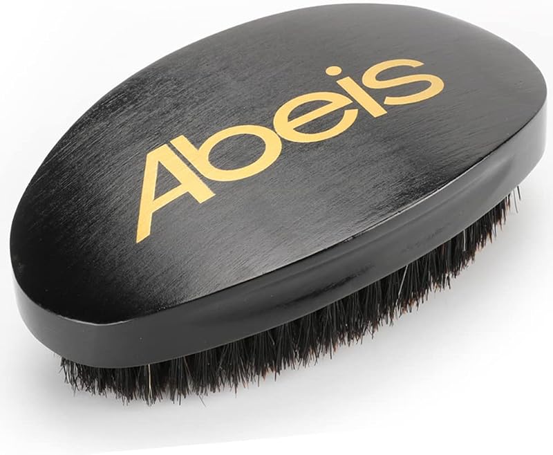 Abeis Wave Brush Medium Soft Boar Bristle Beech Wood Handle 360 Beard Hair