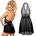 COSWE Moonight Plus Size Lace Top Babydoll Lingerie for Women (2XL, Black)