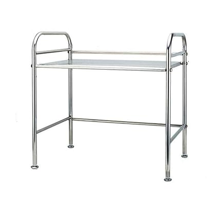 Bearhouse Mikrowelle Regal Mikrowellenregal Metall Stahl Standregal mit 4 Haken 50 x 33,5 x 53 Zentimeter